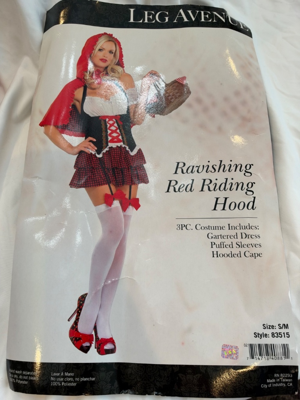 Leg Avenue Ravishing Red Riding Hood Costume Set S/M 83515 with extra hair clips